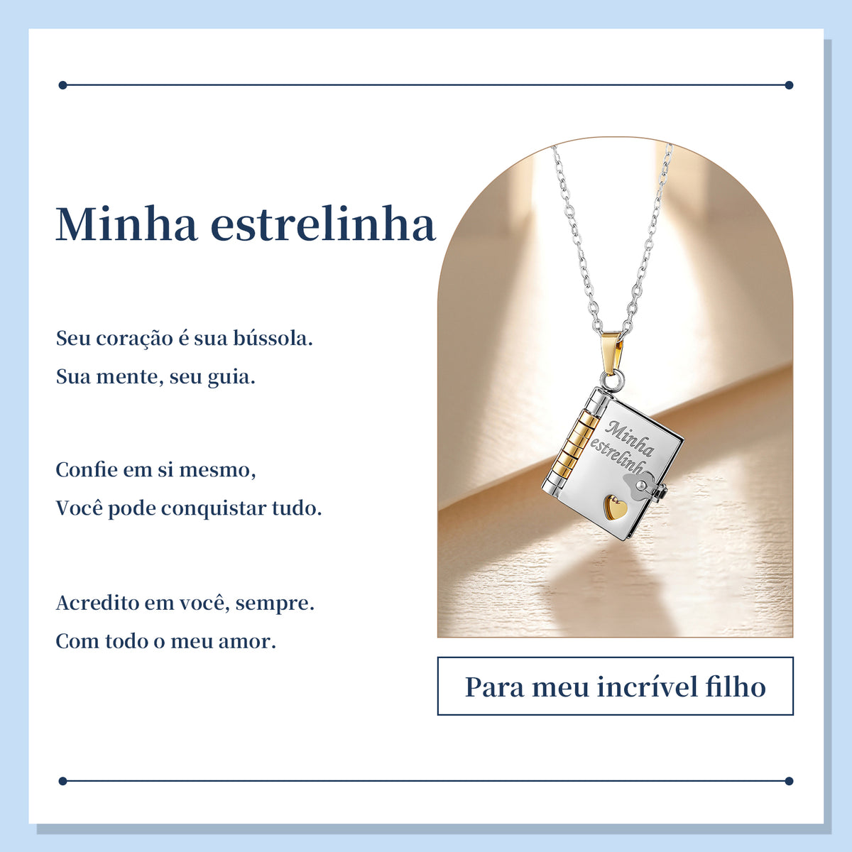 Colar de Livro para Filho – Presente com Significado