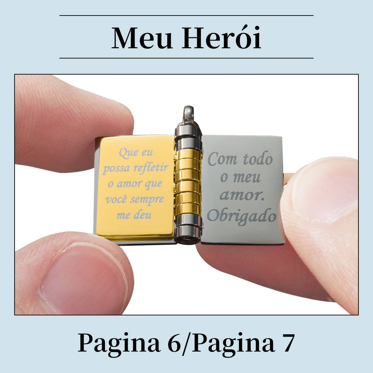 Colar de Livro Meu Herói – Presente com Significado