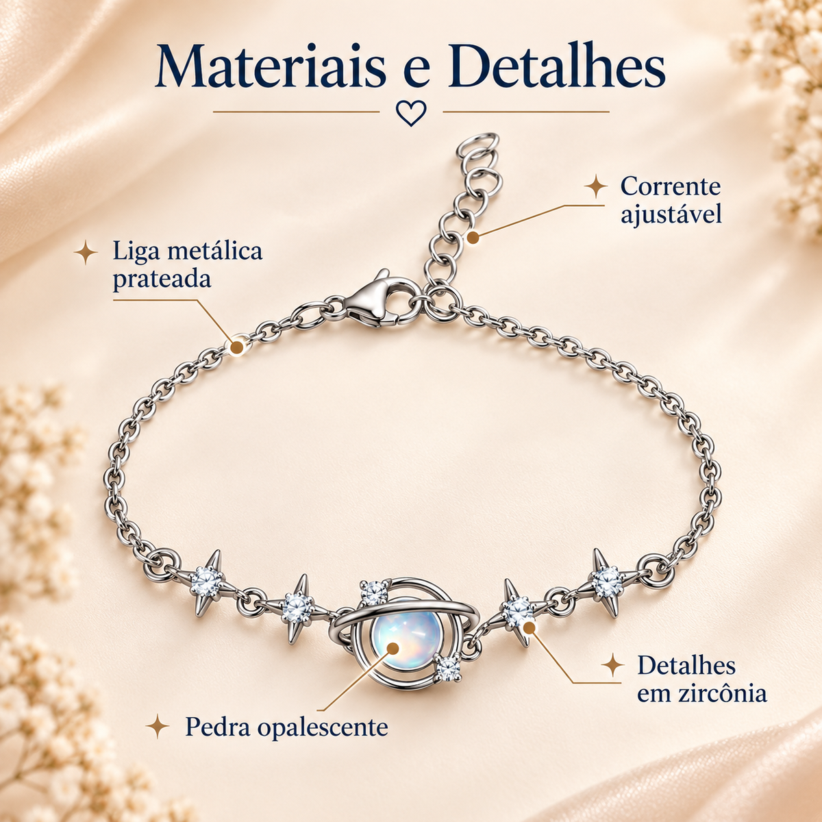Pulseira Planeta e Estrelas – Inspiração Celestial