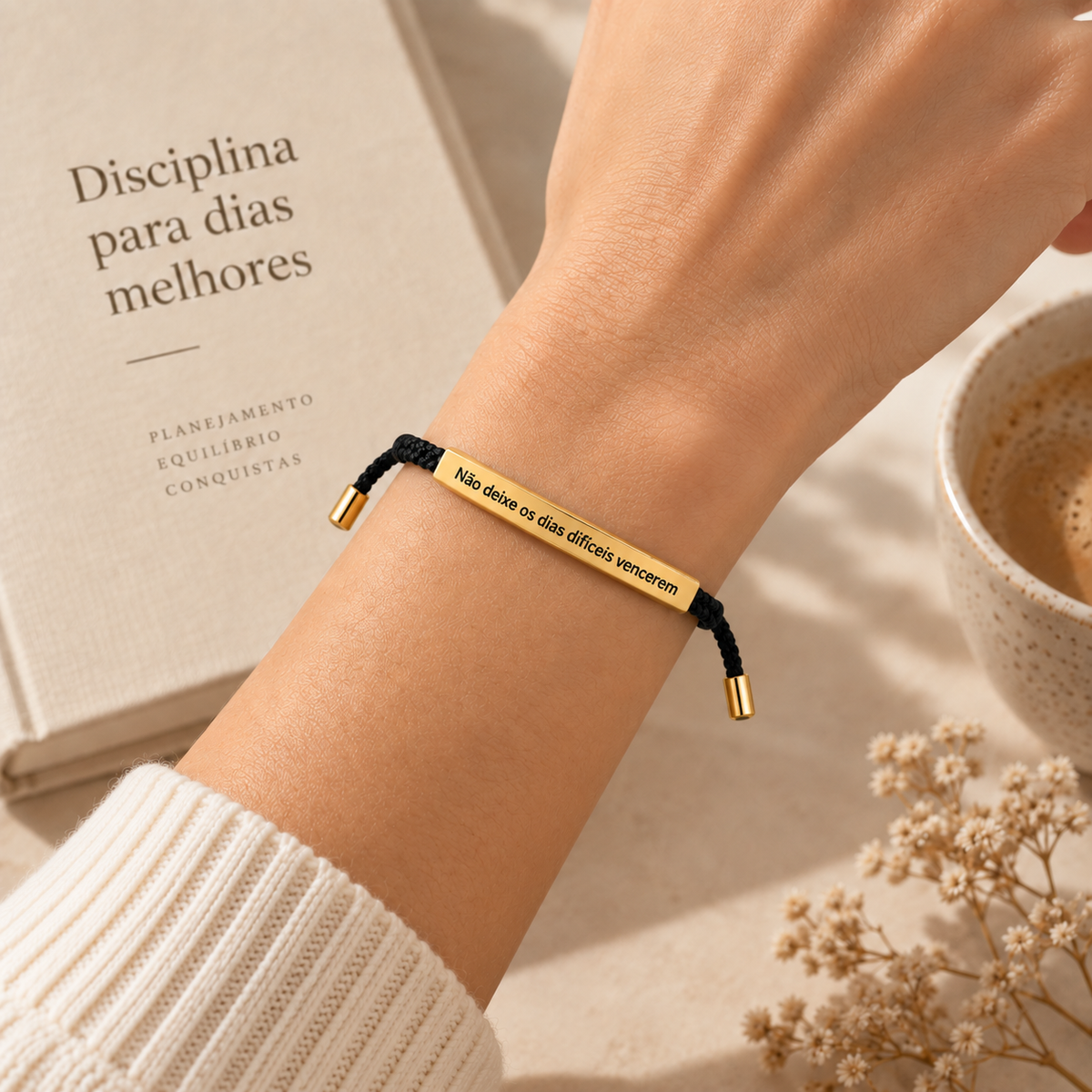 Pulseira de Corda Trançada – Não Deixe os Dias Difíceis Vencerem