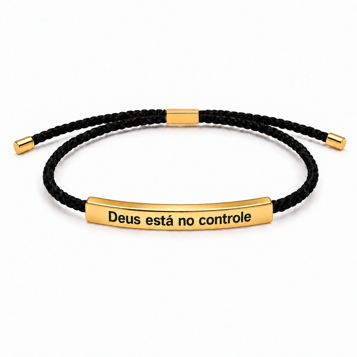Pulseira de Corda Trançada – Deus Está no Controle