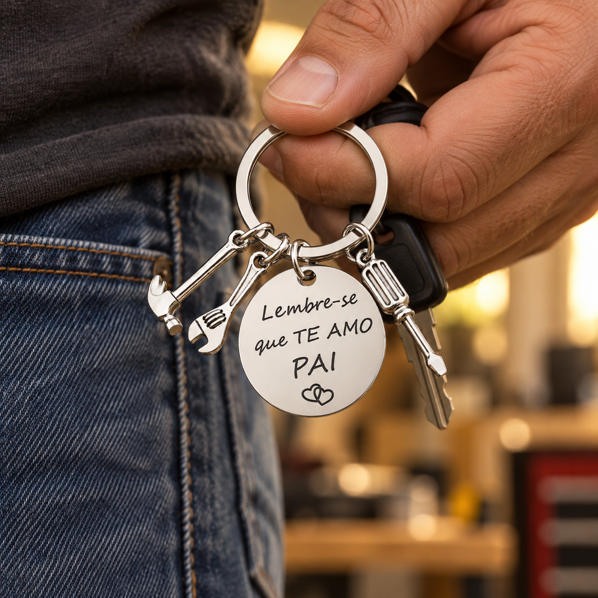 Chaveiro para Pai com Mini Ferramentas – Lembre-se que Te Amo