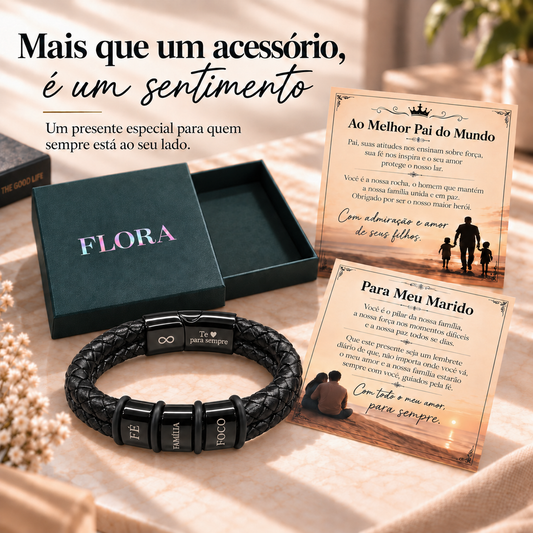 Pulseira Masculina de Couro
