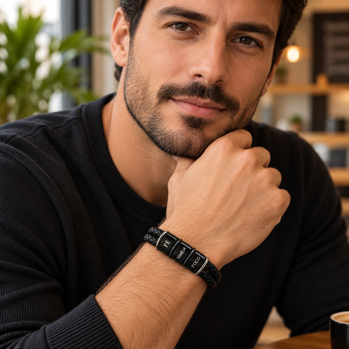 Pulseira Masculina de Couro