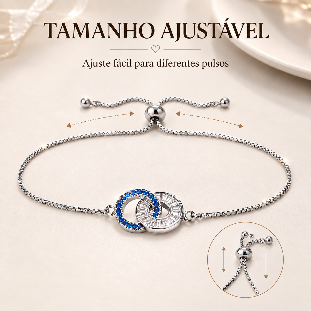 Pulseira com Anéis Entrelaçados – Símbolo de União