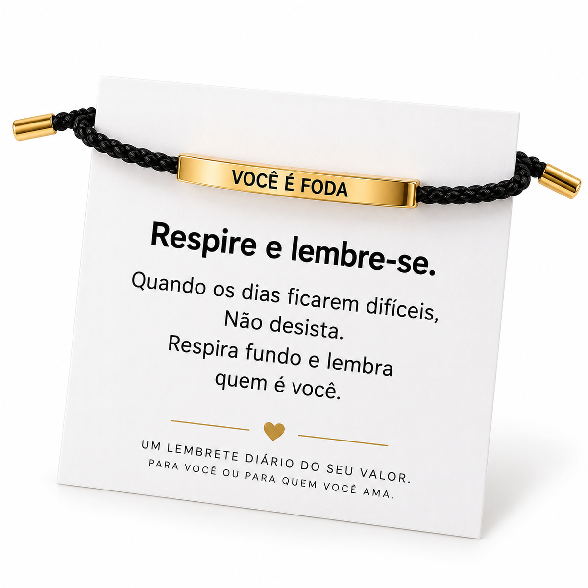 Pulseira de Corda com Gravação – Modelo Ajustável