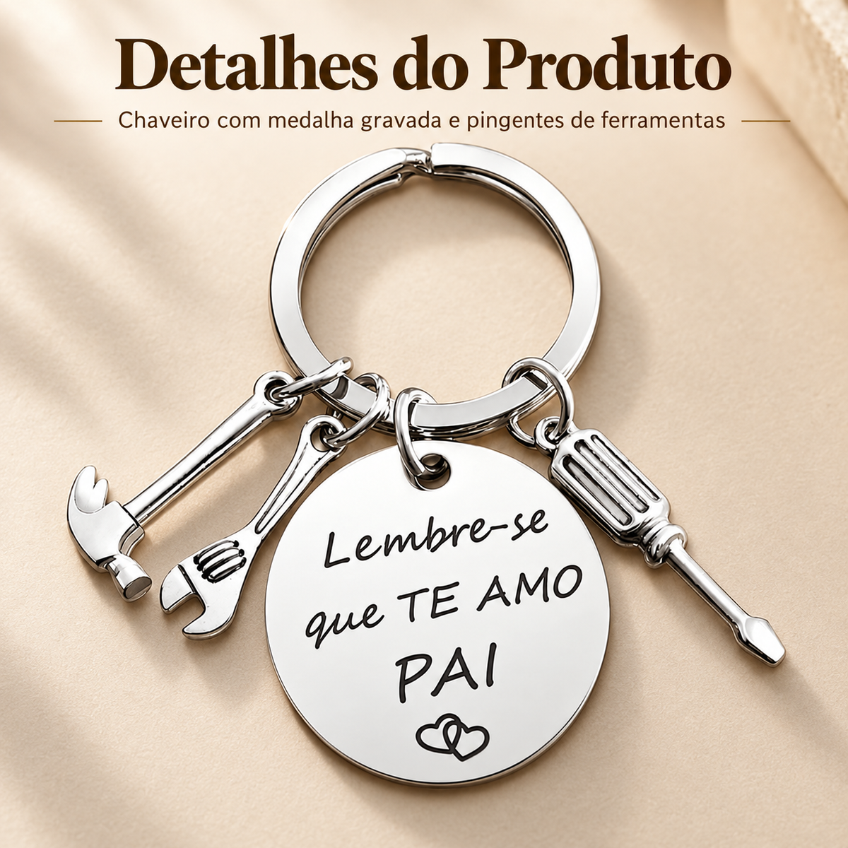 Chaveiro para Pai com Mini Ferramentas – Lembre-se que Te Amo