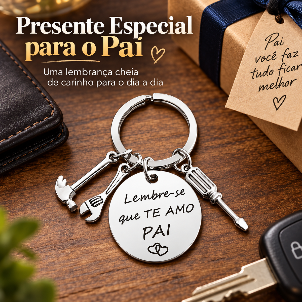 Chaveiro para Pai com Mini Ferramentas – Lembre-se que Te Amo