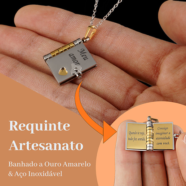Colar de Livro Meu Amor – Presente Romântico
