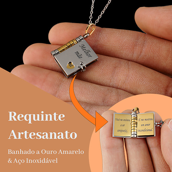 Colar de Livro Melhor Mãe – Presente para Mãe