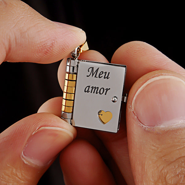 Colar de Livro Meu Amor – Presente Romântico