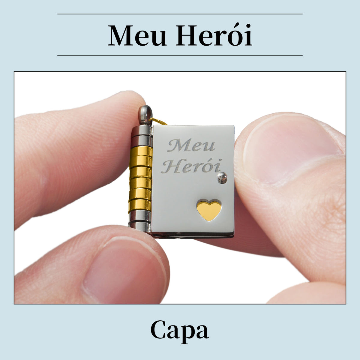 Colar de Livro Meu Herói – Presente com Significado