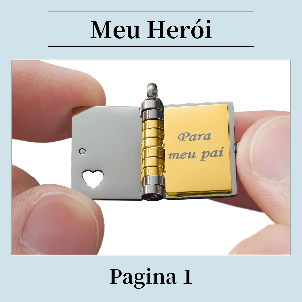 Colar de Livro Meu Herói – Presente com Significado