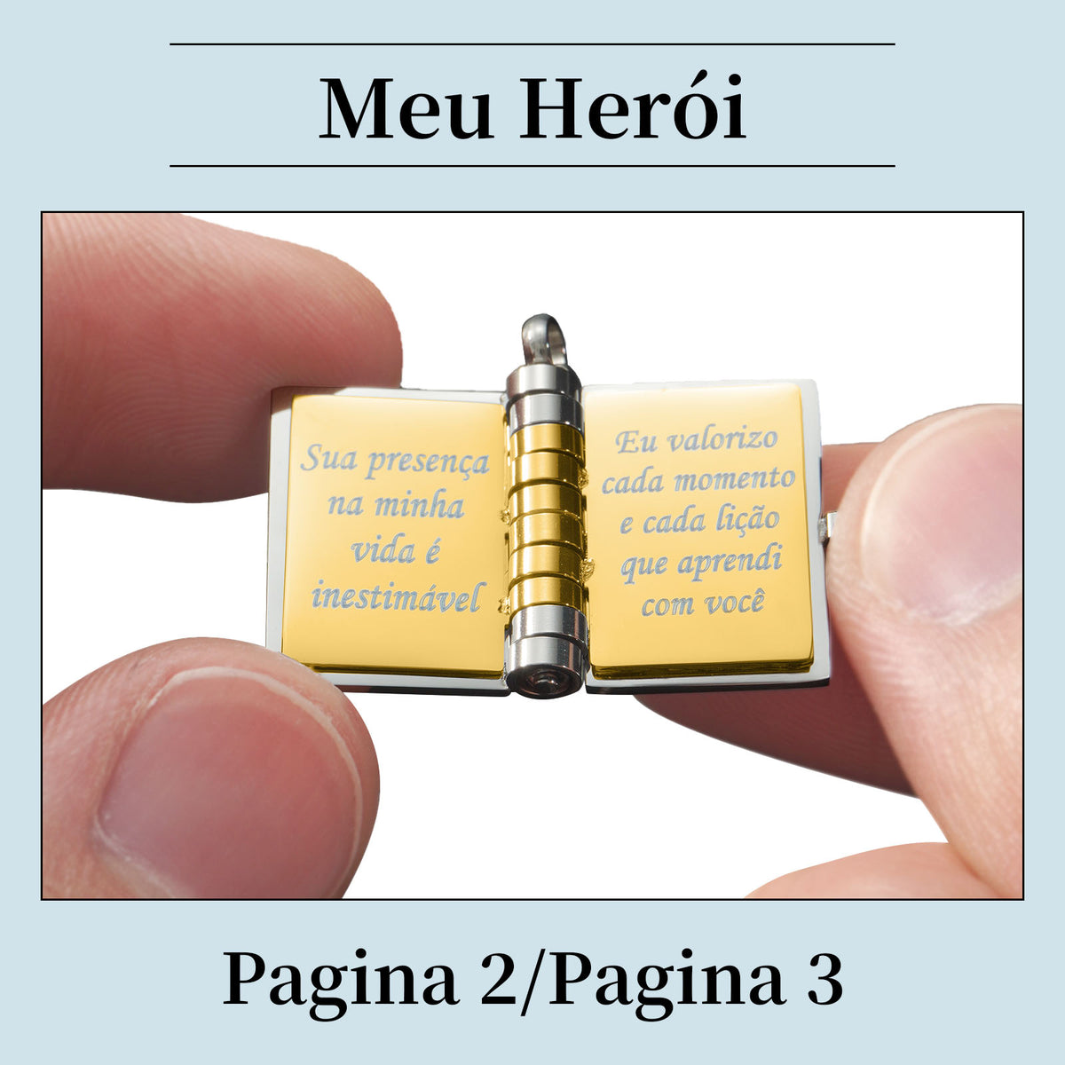 Colar de Livro Meu Herói – Presente com Significado