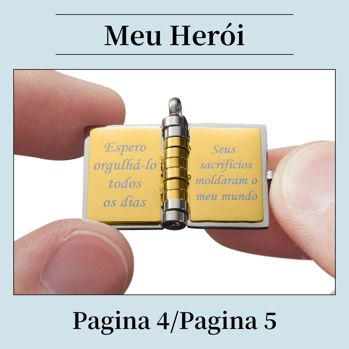 Colar de Livro Meu Herói – Presente com Significado