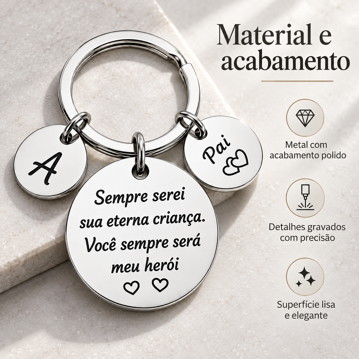 Chaveiro Personalizado para Pai – Meu Herói