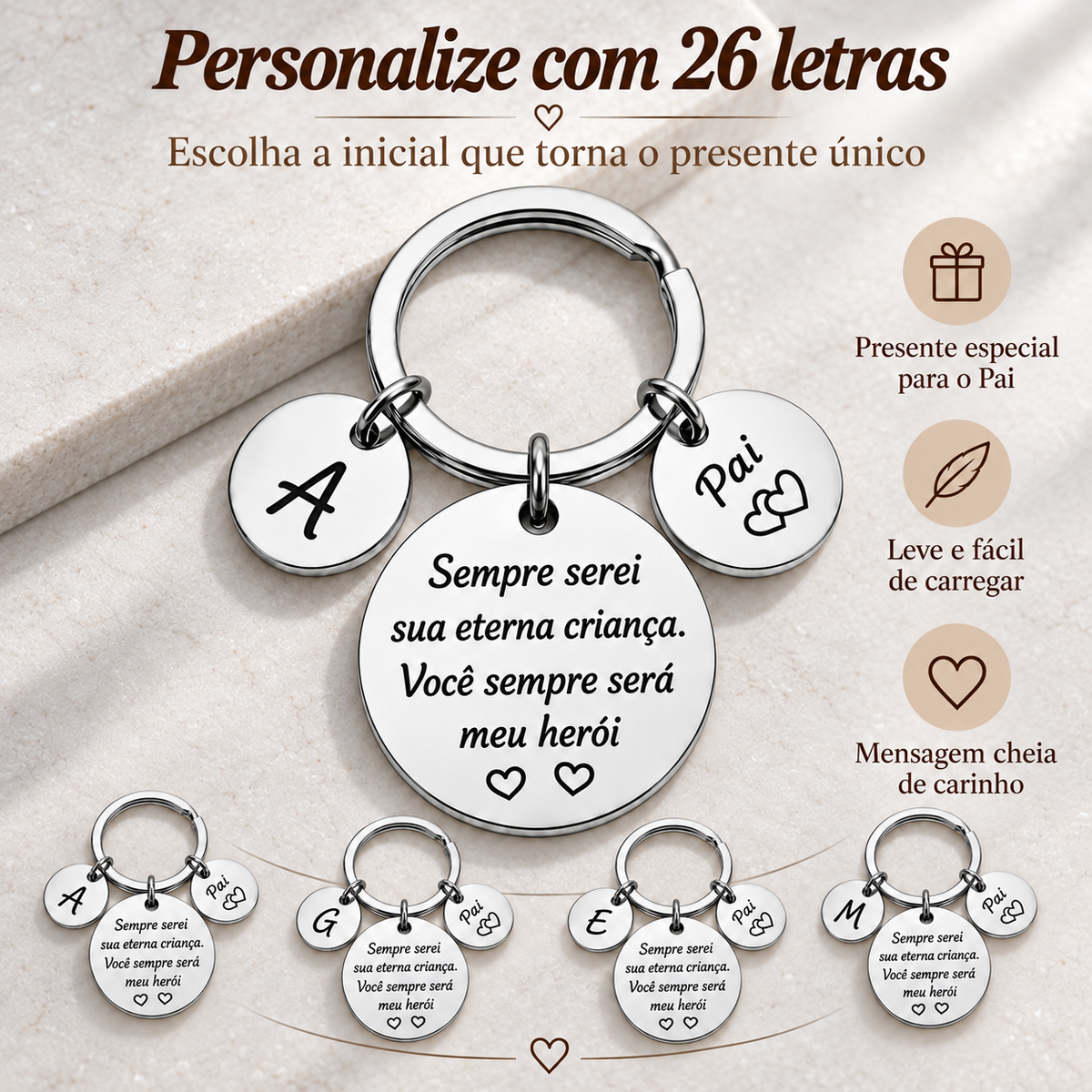 Chaveiro Personalizado para Pai – Meu Herói