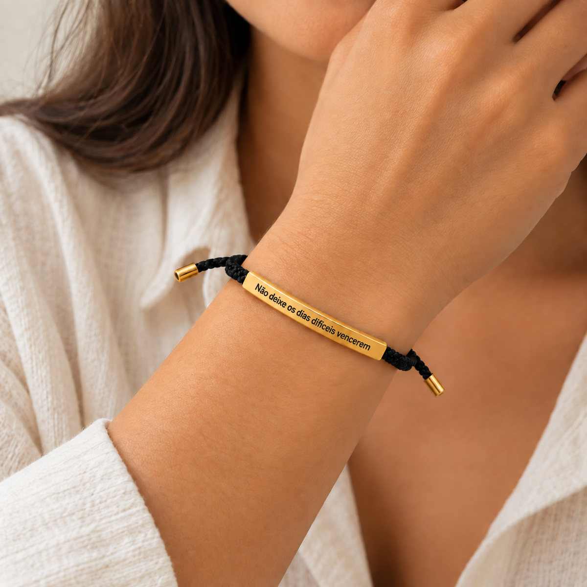 Pulseira de Corda Trançada – Não Deixe os Dias Difíceis Vencerem
