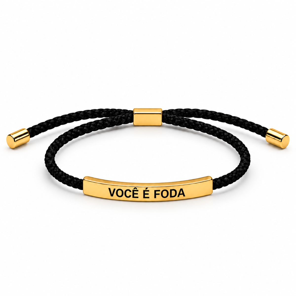 Pulseira de Corda com Gravação – Modelo Ajustável