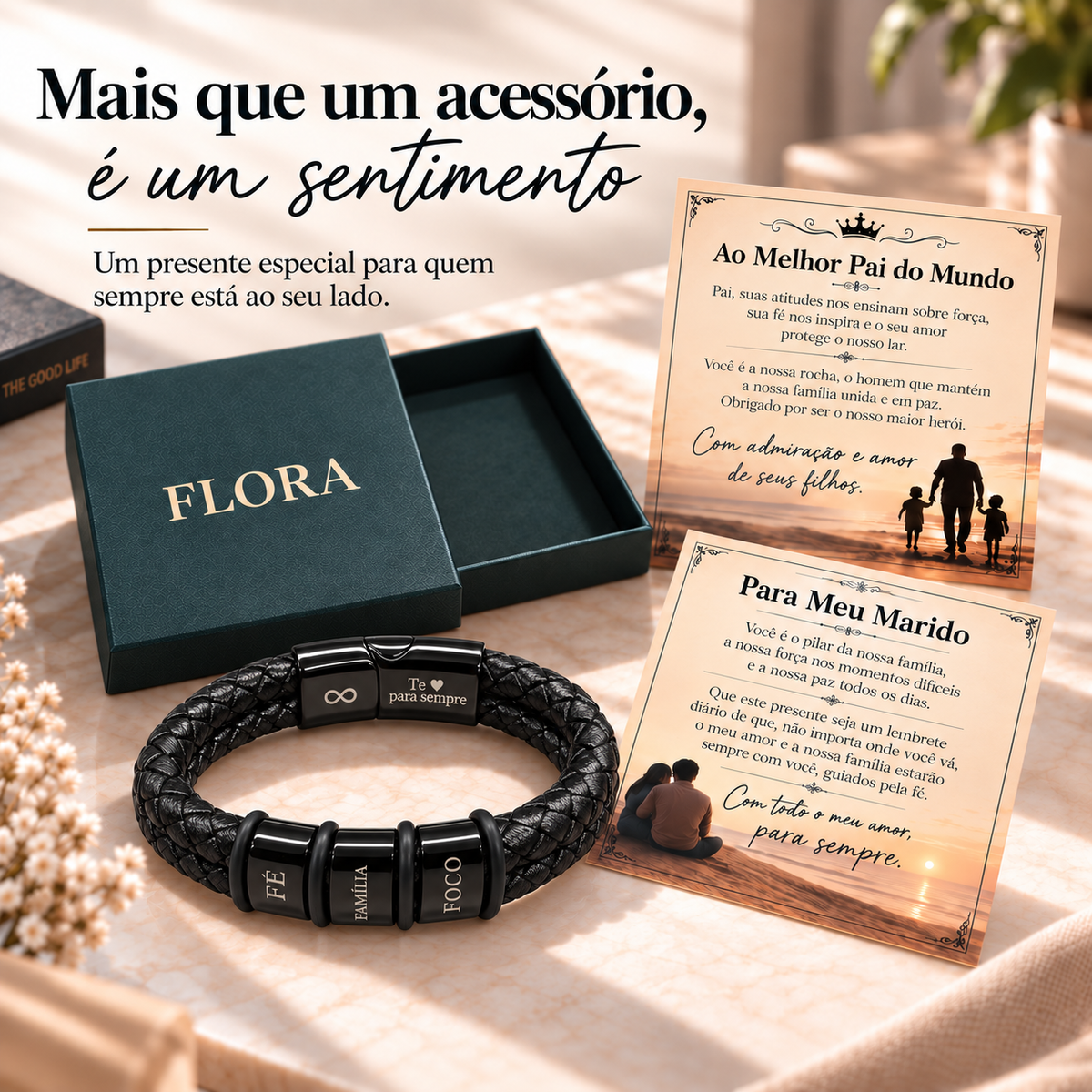 Pulseira Masculina de Couro