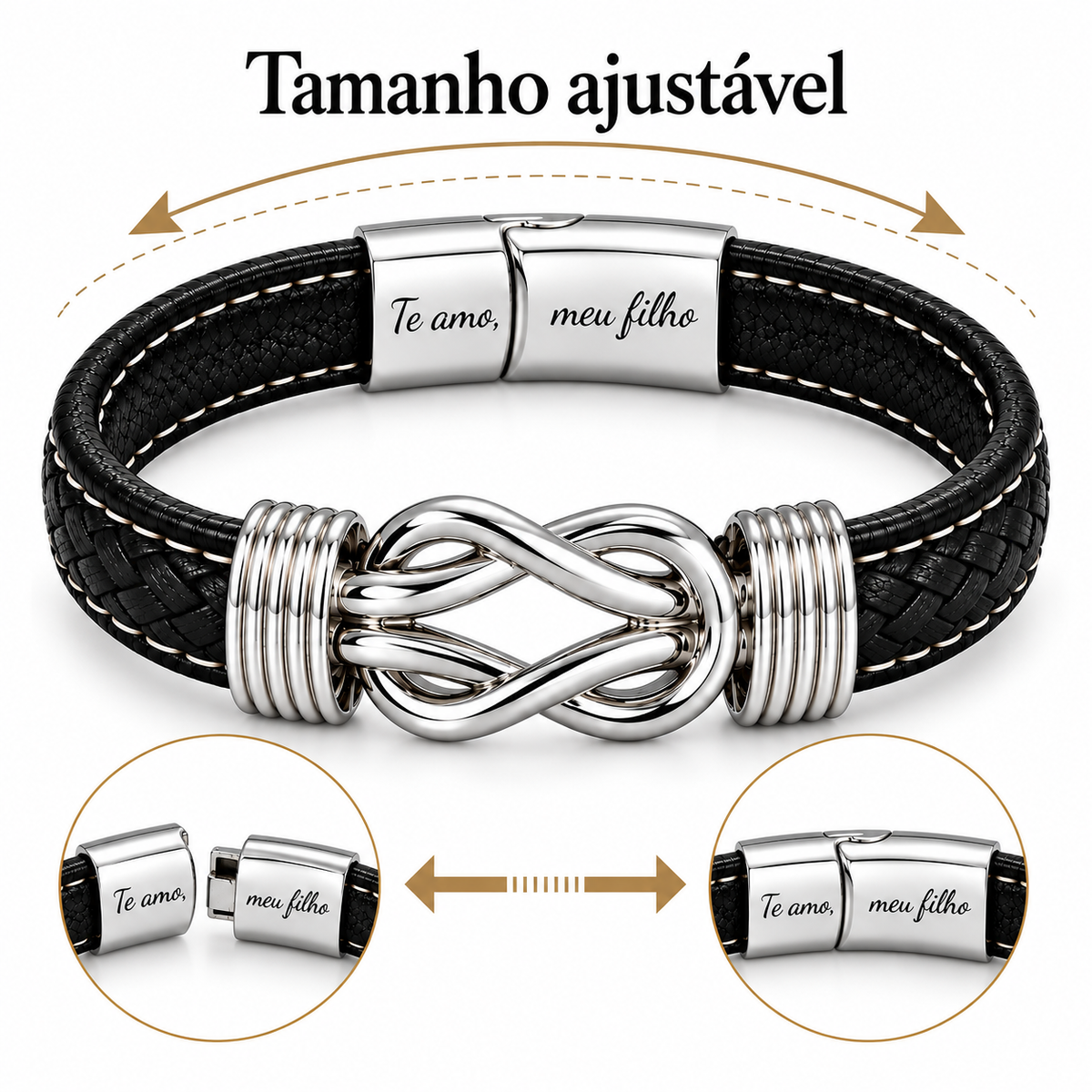 Pulseira Masculina Nó Infinito – Símbolo de Conexão