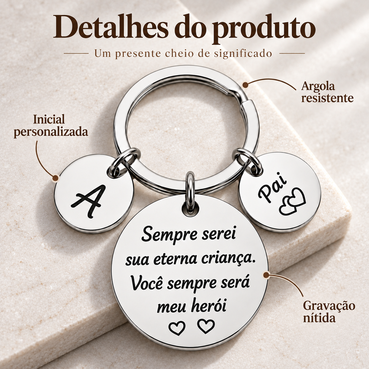 Chaveiro Personalizado para Pai – Meu Herói