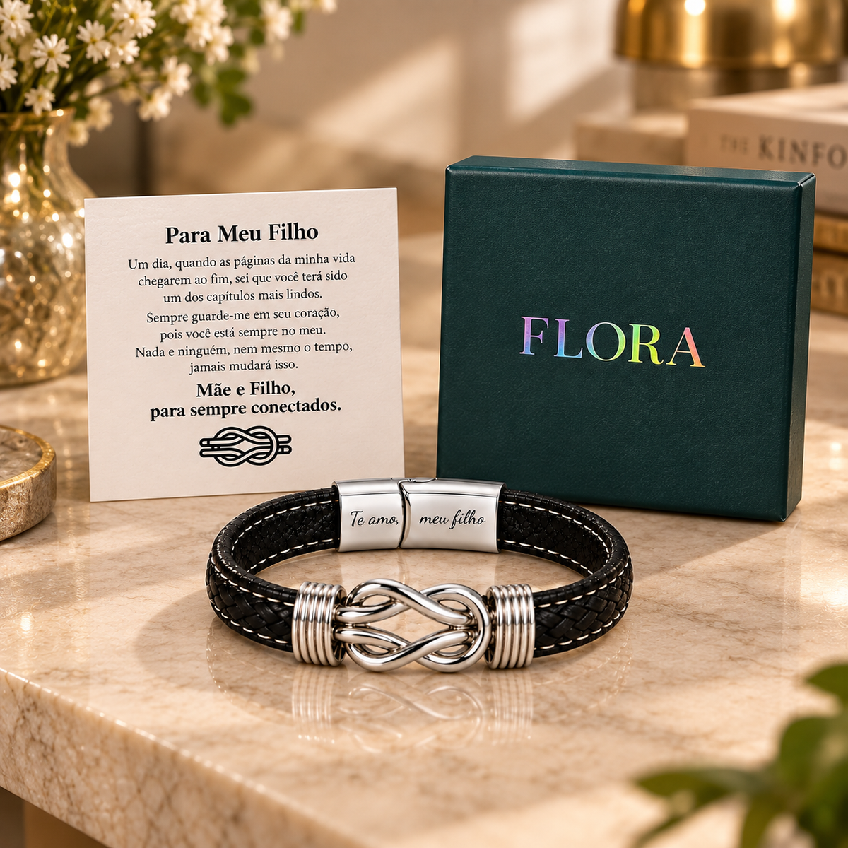 Pulseira Masculina Nó Infinito – Símbolo de Conexão